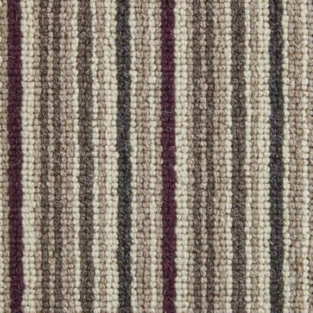 Kaleidescope Eggplant Wool Rib Stripe Carpet